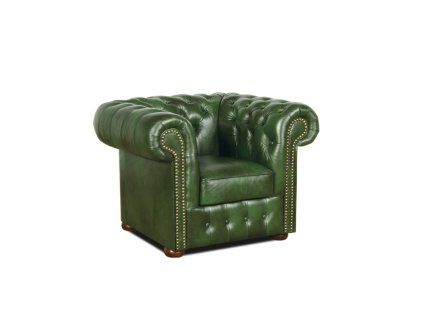 Křeslo Chesterfield Classic 1 kůže zelená
