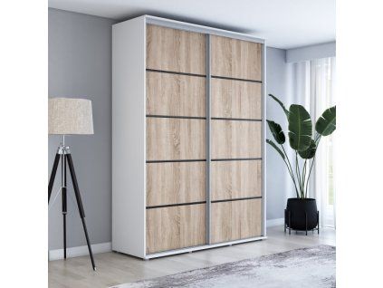 Šatní skříň Zuza plus - šířka 120 cm, hloubka 45 cm, výška 242 cm