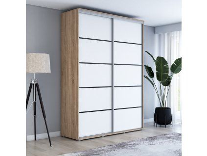 Šatní skříň Zuza plus - šířka 150 cm, hloubka 45 cm, výška 242 cm
