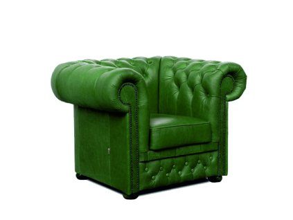 Křeslo Chesterfield Lord 1 kůže zelená