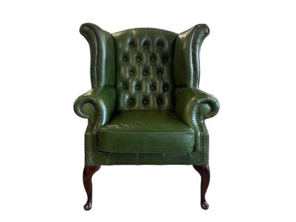 Křeslo Chesterfield Queen kůže zelená