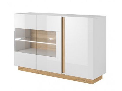Vitrína Arco E 138 bílá + dub grandson
