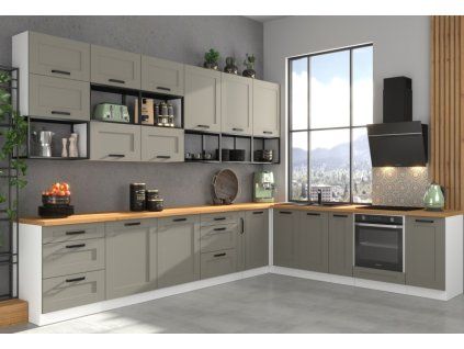 Kuchyňská linka Luna ClayGRWH s policemi One Loft 60 G-36 - Sestava 8