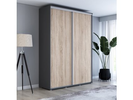 Šatní skříň Baryla šířka 180 cm, výška 220 cm, hloubka 61 cm
