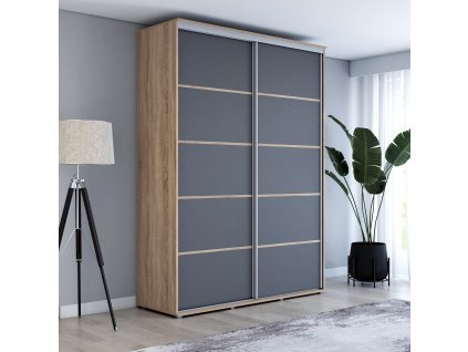Šatní skříň Baryla  plus - šířka 100 cm, výška 220 cm, hloubka 61 cm
