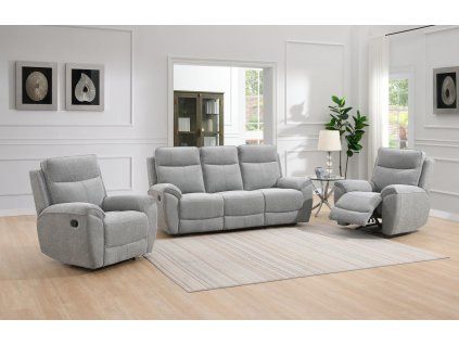 Polohovací sedací souprava Doncaster 3+1+1 075 světle šedá