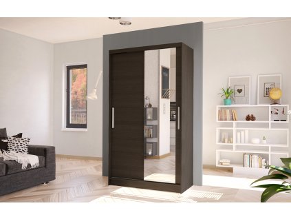 Skříň Kosta VI 100 cm - choco, výška 200 cm, hloubka 58 cm