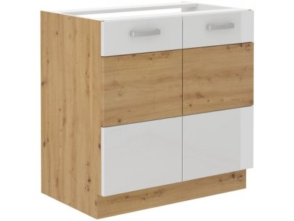 Kuchyňská skříňka Artisan bílý lesk - dolní 80 ZL 2F dřezová