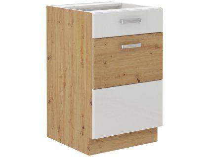 Kuchyňská skříňka Artisan bílý lesk - dolní 50 D 1F 1S dvířka + šuplík PREMIUM BOX