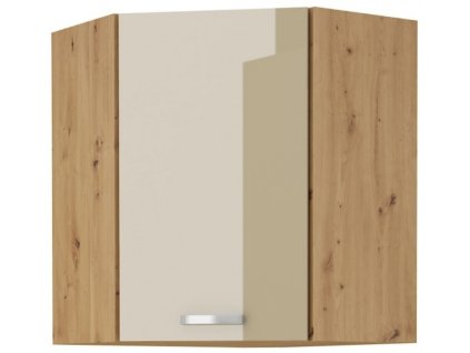 Kuchyňská skříňka Artisan cappucino lesk - horní rohová 60x60 GN-72 1F (°45)