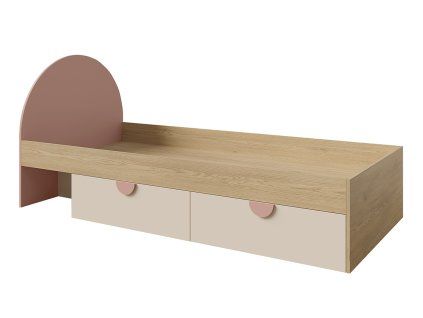 Postel Leya R13 P/L dub cremona/macadamia/pudrová růžová