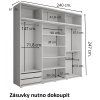 Šatní skříň Lago s nástavcem, šířka 240 cm, hloubka 61 cm, výška 247 cm