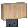 Komoda Genewa 2 grafit - SKLADEM 1 ks