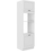 Kuchyňská skříňka Stilo WHWH - 60 DPM-210 2F sloupek se zabudovanou troubou a mikrovlnkou, dvířka, bílá + bílá