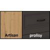 Kuchyňská skříňka Stilo GRAR - dolní 60 D 3S šuplíková, grafit + Artisan