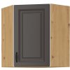 Kuchyňská skříňka Stilo GRAR - horní rohová 60x60 GN-72 1F (45°), grafit + Artisan