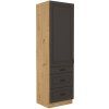 Kuchyňská skříňka Stilo GRAR - 60 DKS-210 3S 1F potravinová se šuplíky, grafit + Artisan