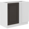 Kuchyňská skříňka Stilo GRWH - dolní rohová maskovnice 105 ND 1F, grafit + bílá