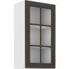 Kuchyňská skříňka Stilo GRWH - horní vitrína 40 GS-90 1F, grafit + bílá