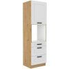 Kuchyňská skříňka Luna WHAR - 60 DPS-210 3S 1F sloupek se zabudovanou troubou, šuplíky PREMIUM BOX