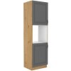Kuchyňská skříňka Stilo DustGRAR - 60 DP-210 2F sloupek se zabudovanou troubou, dvířka, Dust Grey + Artisan