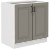 Kuchyňská skříňka Stilo ClayGRWH - dolní 80 D 2F, Clay Grey + bílá