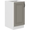 Kuchyňská skříňka Stilo ClayGRWH - dolní 40 D 1F, Clay Grey + bílá