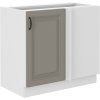 Kuchyňská skříňka Stilo ClayGRWH - dolní rohová maskovnice 105 ND 1F, Clay Grey + bílá