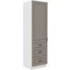 Kuchyňská skříňka Stilo ClayGRWH - 60 DKS-210 3S 1F potravinová se šuplíky, Clay Grey + bílá