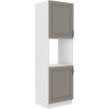Kuchyňská skříňka Stilo ClayGRWH - 60 DP-210 2F sloupek se zabudovanou troubou, dvířka, Clay Grey + bílá