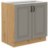 Kuchyňská skříňka Stilo ClayGRAR - dolní 80 D 2F, Clay Grey + Artisan