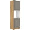 Kuchyňská skříňka Stilo ClayGRAR - 60 DP-210 2F sloupek se zabudovanou troubou, dvířka, Clay Grey + Artisan