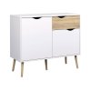 Komoda Retro 387 bílá/dub
