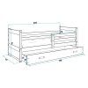 Postel Riky 90x200 borovice/zelená