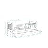 Postel Kuba 80x160 borovice