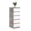 Komoda Simplicity 233 beton/bílý lesk