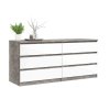 Komoda Simplicity 232 beton/bílý lesk