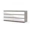 Komoda Simplicity 232 beton/bílý lesk