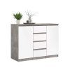 Komoda Simplicity 236 beton/bílý lesk