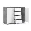 Komoda Simplicity 236 beton/bílý lesk