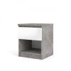 Noční stolek Simplicity 238 beton/bílý lesk