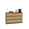Komoda Malvína M6 120 antracit/dub artisan