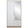 Šatní skříň Smart SRL 3 - se zrcadlem bílá + sonoma