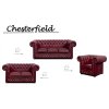 Pohovka Chesterfield Lord 2 kůže bordó
