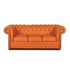 Pohovka Chesterfield Lord 3 kůže hnědá