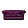 Pohovka Chesterfield Lord 3 kůže bordó