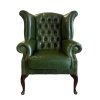 Křeslo Chesterfield Queen kůže zelená
