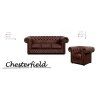 Sedací souprava Chesterfield Lord 3+1+1 kůže hnědá