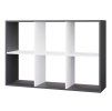 Regál Manja 2x3 antracit/bílá