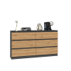 Komoda Malvína M6 140 antracit/dub artisan
